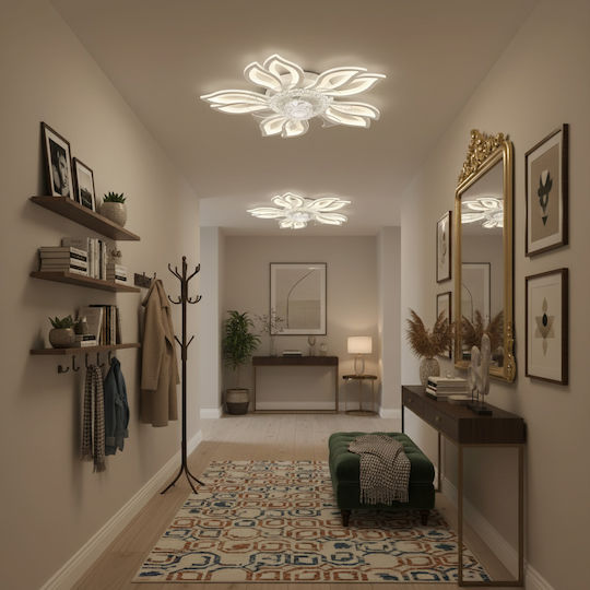 Alista Home Ceiling Flush Light 61cm White with Integrated LED and Remote Control