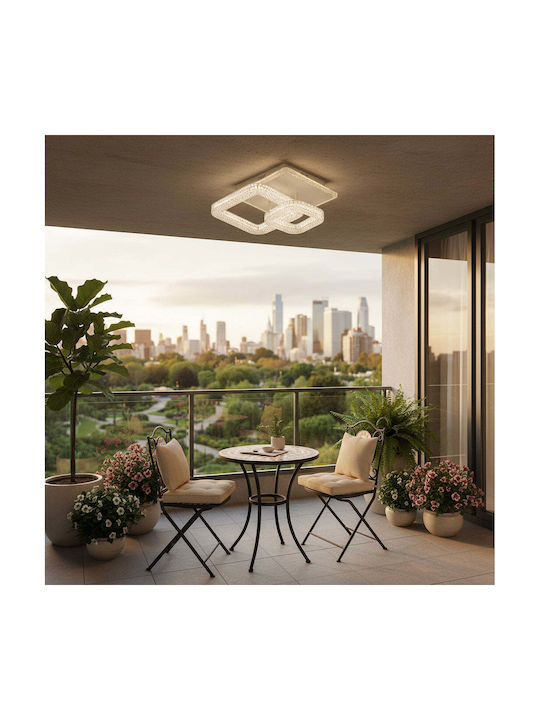Alista Home Plafonieră de Tavan Albă cu LED Integrat și Cristale și Telecomandă