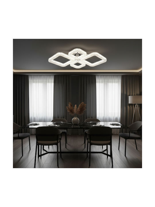 Alista Home Plafonieră de Tavan Albă cu LED Integrat și Cristale și Telecomandă