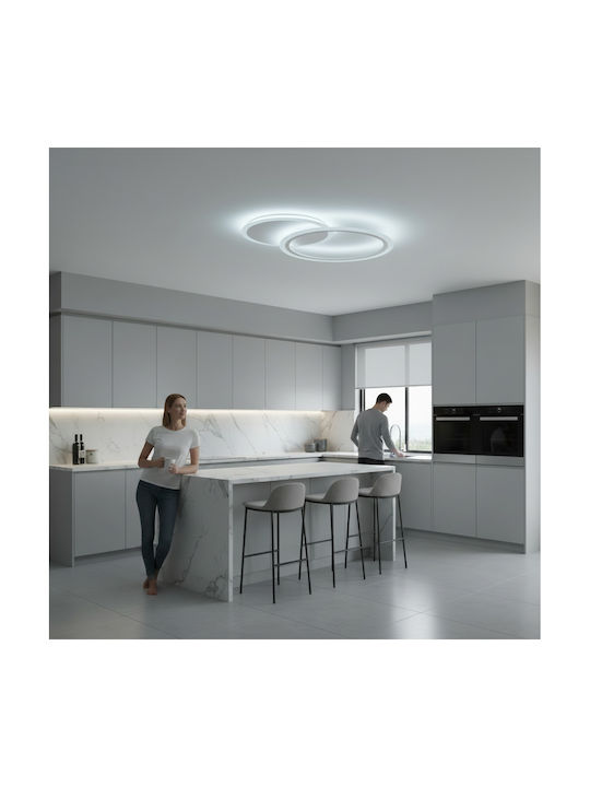 Alista Home Πλαφονιέρα Οροφής Λευκή με Ενσωματωμένο LED και Τηλεχειριστήριο
