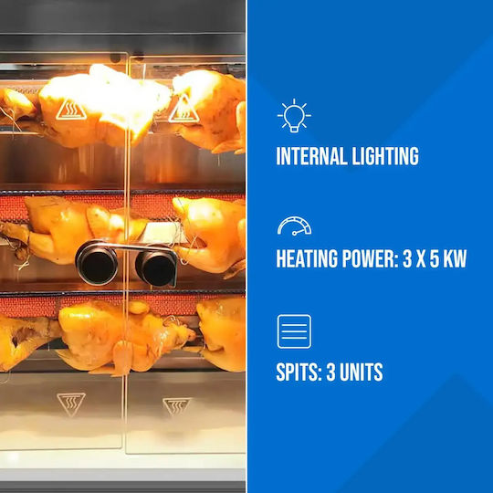 Royal Catering Κοτοπουλιέρα Υγραερίου 15kW