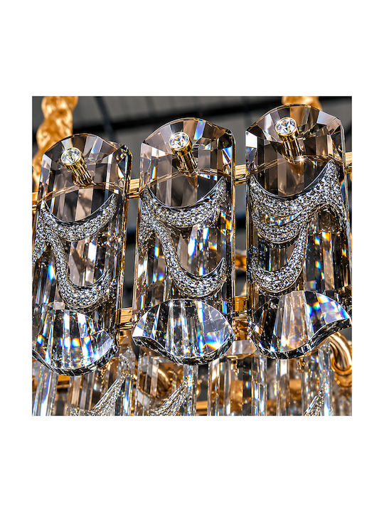Alista Home Candelabru 9xE14 Ø40cm cu Cristale Auriu AT1CT-IM1P-HT2L-CC6722/400GD
