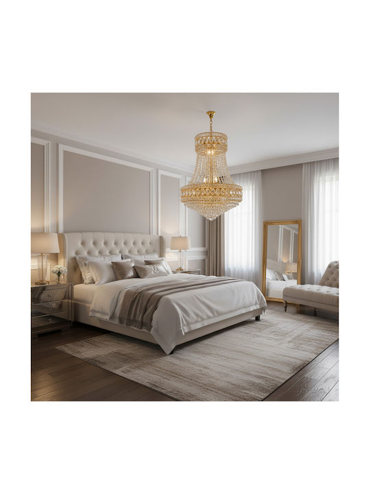 Alista Home Candelabru 6xE14 Ø40cm cu Cristale Auriu AT1CT-IM1P-HT2L-CC1066/400X600GD
