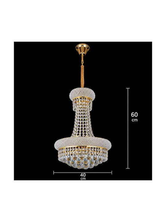 Alista Home Πολυέλαιος Ø40cm με Κρύσταλλα Χρυσός Alista Home Πολυέλαιος Ø40cm με Κρύσταλλα Χρυσός