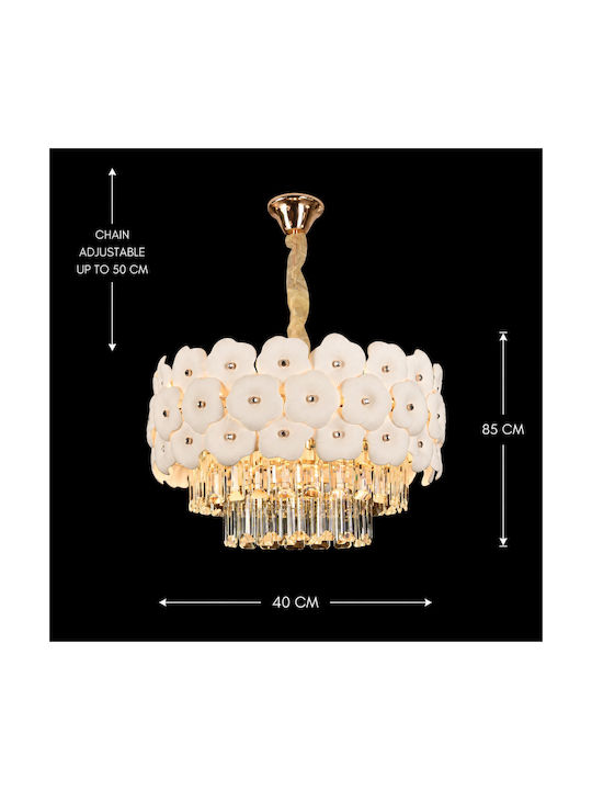 Alista Home Candelabru 6xE14 Ø40cm cu Cristale Auriu AT1CT-IM1P-HT2L-CC7005/400WH