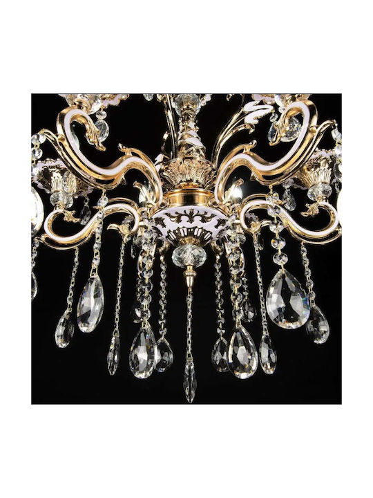 Alista Home Candelabru 6xE14 cu Cristale Auriu AT1CT-VV1A-HT2L-2325/6FG