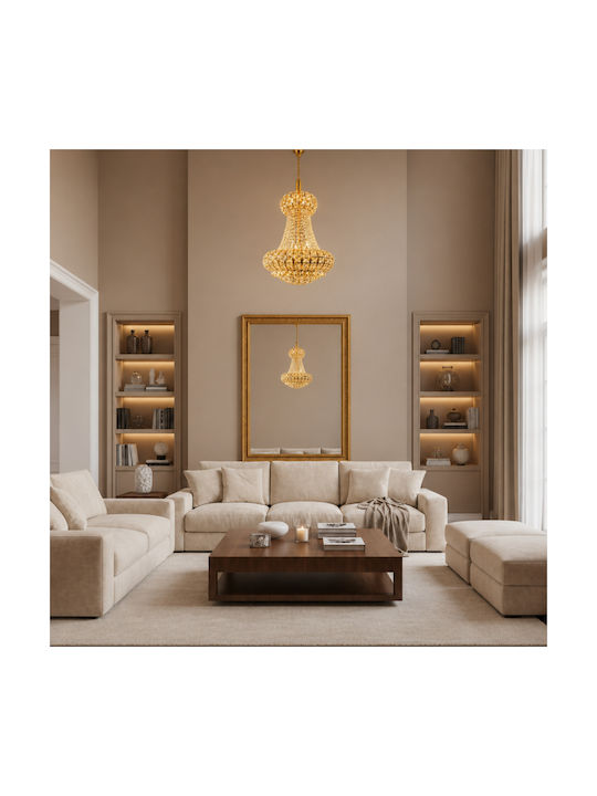 Alista Home Candelabru 11xE14 Ø60cm cu Cristale Auriu AT1CT-IM1P-HT2L-CC1010/600X850GD