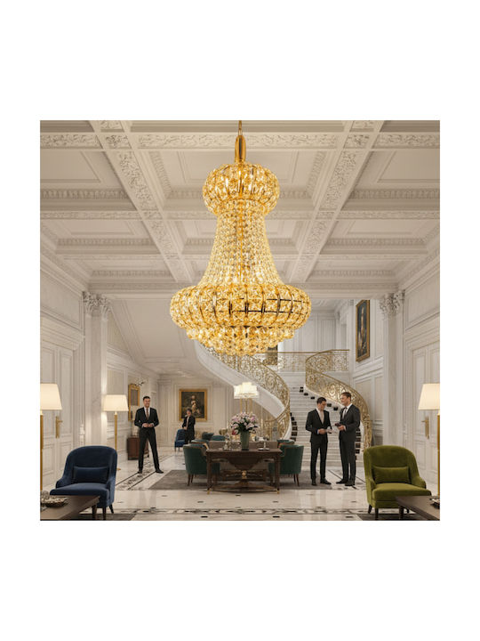 Alista Home Candelabru 11xE14 Ø60cm cu Cristale Auriu AT1CT-IM1P-HT2L-CC1010/600X850GD