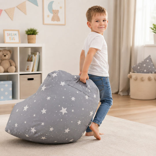 Kids Beanbag Grey 55x44x55cm