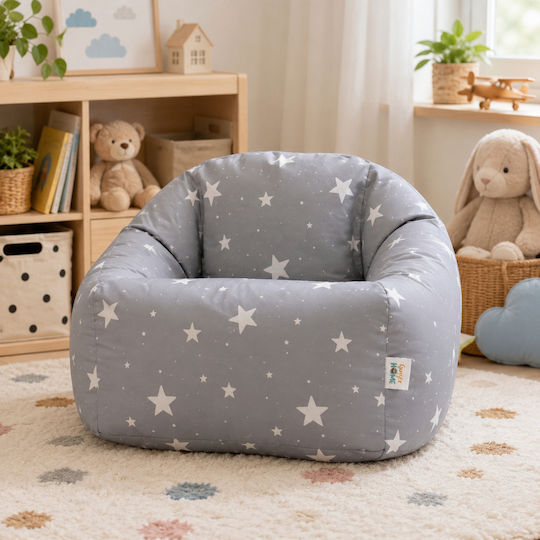 Kids Beanbag Grey 55x44x55cm
