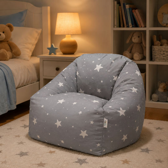 Kids Beanbag Grey 55x44x55cm
