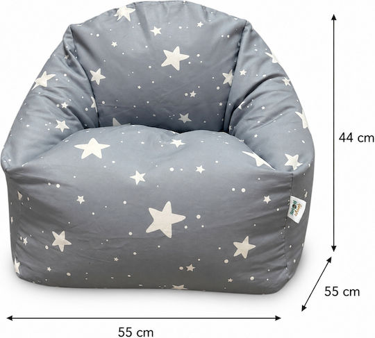 Kids Beanbag Grey 55x44x55cm