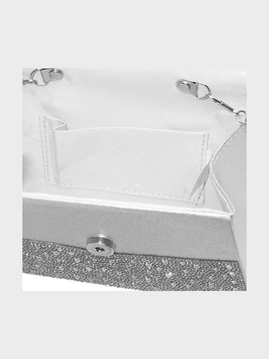 Women's Shoulder Bag from Artificial Leather Silver