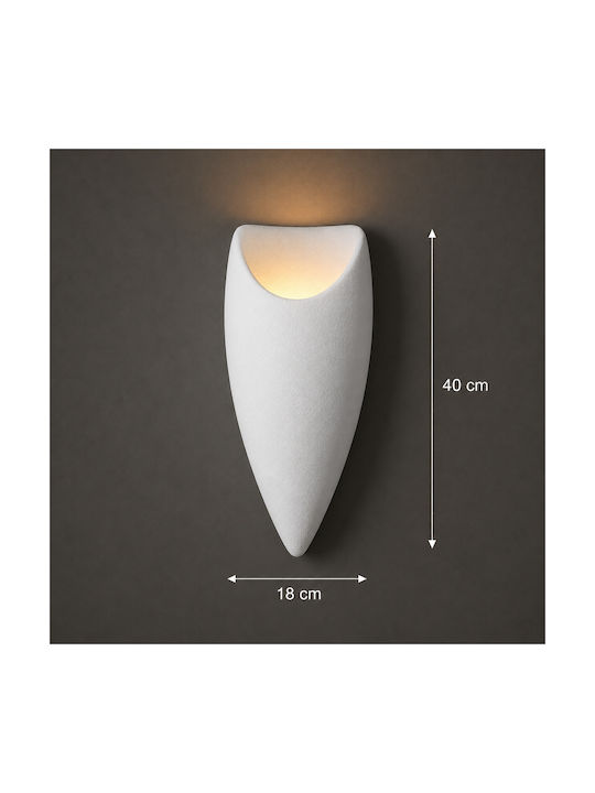 Alista Home Lampă de Perete Modernă cu Dulie E27 Albă 40x18x15cm