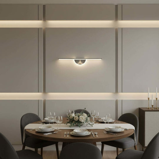 Alista Home Μοντέρνο Φωτιστικό Τοίχου με Ενσωματωμένο LED και Φυσικό Λευκό Φως Μαύρο