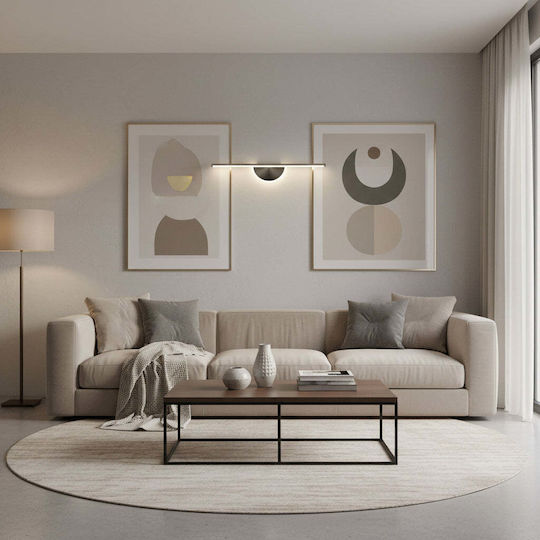 Alista Home Μοντέρνο Φωτιστικό Τοίχου με Ενσωματωμένο LED και Φυσικό Λευκό Φως Μαύρο