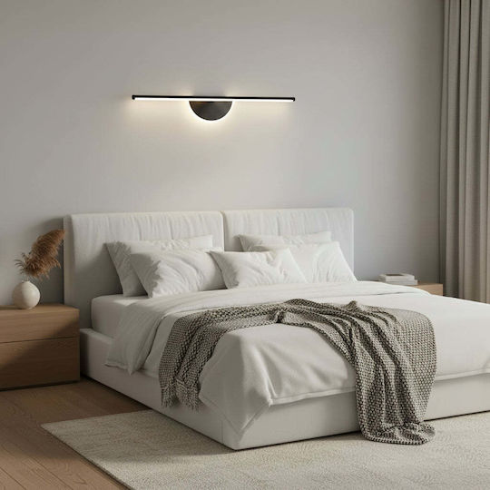 Alista Home Μοντέρνο Φωτιστικό Τοίχου με Ενσωματωμένο LED και Φυσικό Λευκό Φως Μαύρο