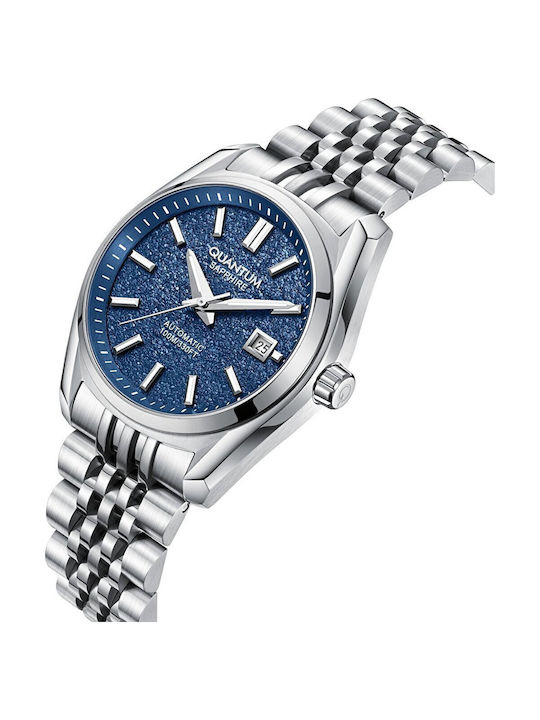 Quantum Men's Watch 41mm Battery with Blue Metal Bracelet