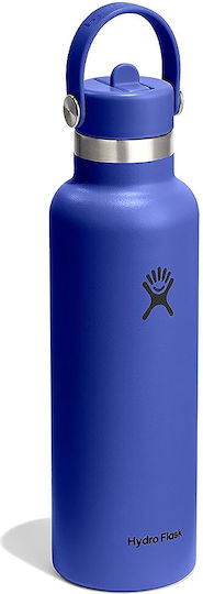 Hydro Flask Standard Flex Thermos Stainless Steel BPA Free 621ml Blue with Straw
