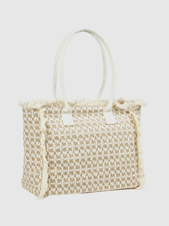 Verde Verde Ψάθινη Strandtasche Cremu