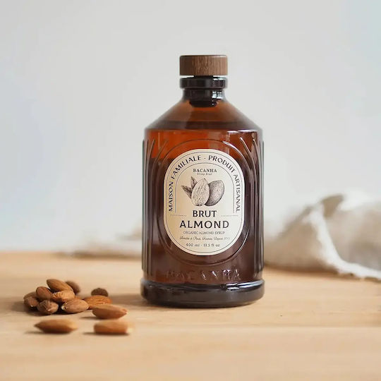 Bacanha Almond Flavor Organic Syrup 400 Ml Coffee Lemonades Cocktails