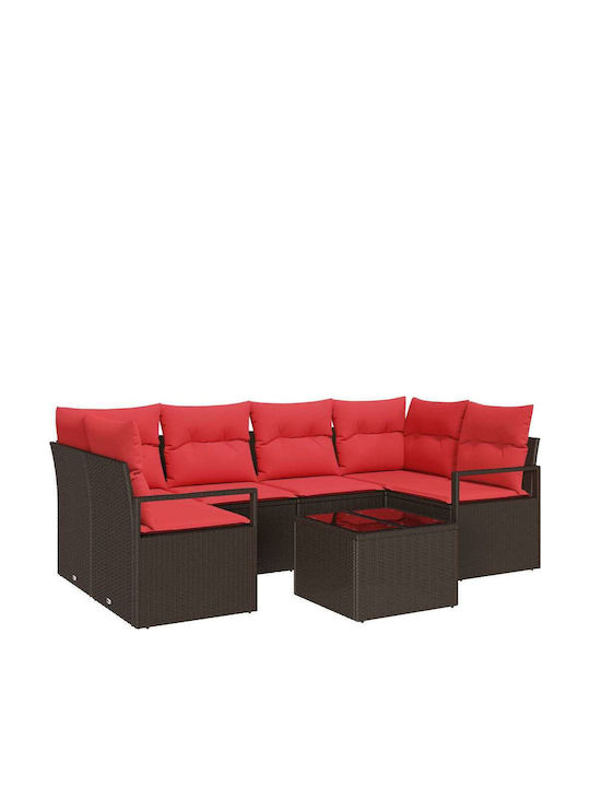 Set Cameră De Zi Pentru Exterior 7 Piese Bej Cu Perne