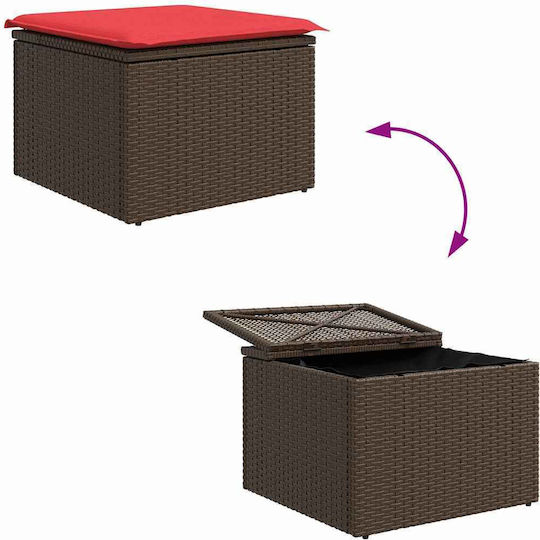 Garden & Outdoor Furniture Sets Living Room Set 7 Pieces Brown with Pillows