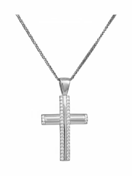 Weißgold Kreuz 14K