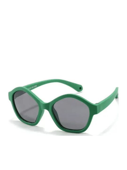 Baby Cloud Polygon Polarized Green Kids Sunglasses