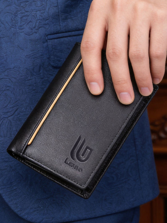 Δερμάτινο Ανδρικό Πορτοφόλι με RFID Μαύρο