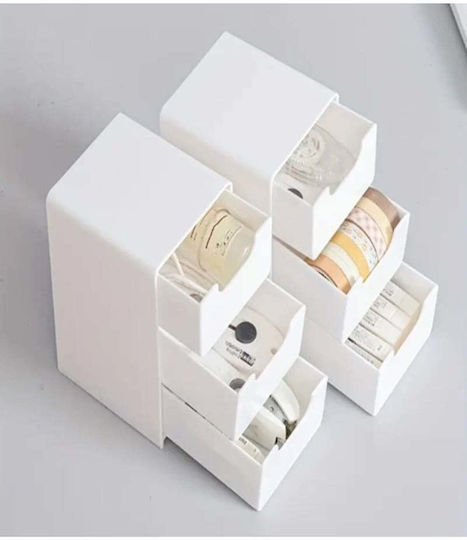 SteweHome Mini Organizer 3 Schubladen Schmuck Make-up Zubehör Weiß