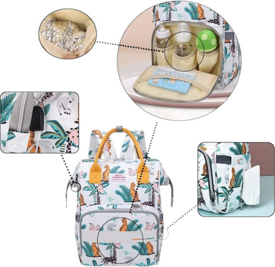 Queen Mother Backpack Diaper Bag Pink 40x26x13cm