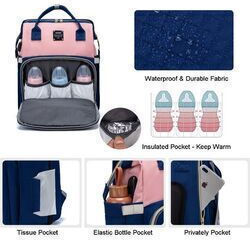 Lequeen Wickeltasche Umhängetaschen / Handtaschen Blau 30x23x42cm