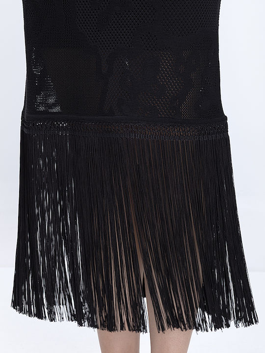 Summer Midi Evening Dress Black