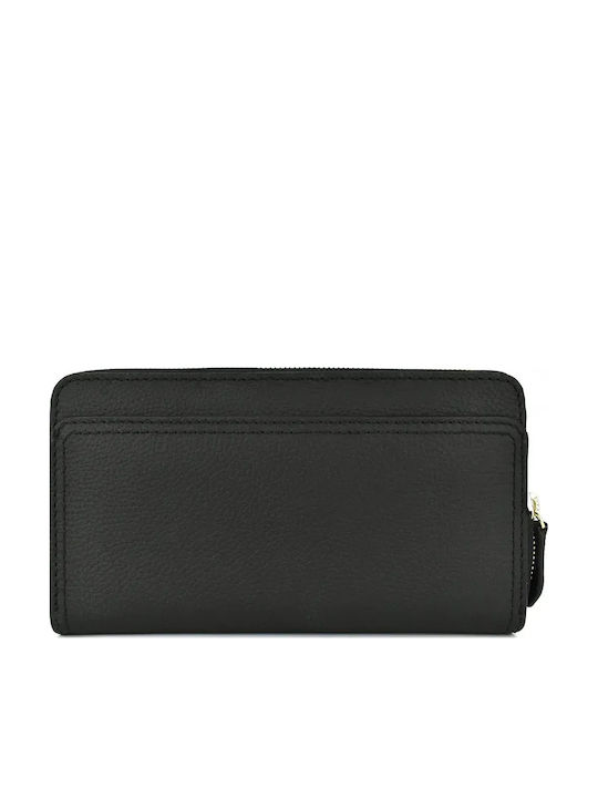 Leder Damenbrieftasche Schwarz