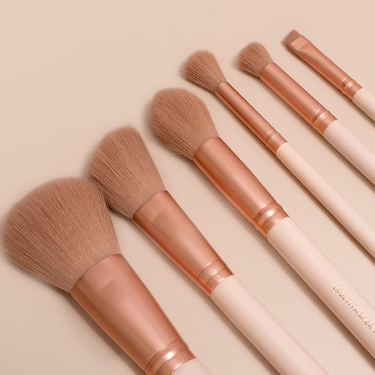 Mia Make Up Professional Makeup Brush Set with Natural Bristle 6 Pieces