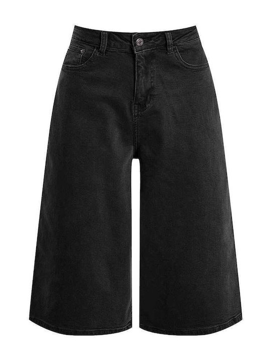 Celestino Jorts Denim High Waist Loose Fit Black
