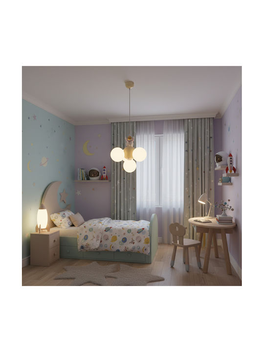 Alista Home Kronleuchter Kinderzimmer-Deckenleuchte aus Metall mit E27 Fassung Weiß 30cm