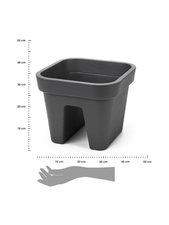 HowHomely Ghiveci De Flori Din Plastic Antracit