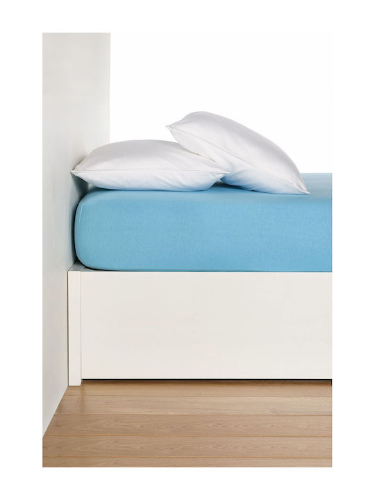 Living Home Σεντόνι Υπέρδιπλο με Λάστιχο 160x200+30εκ. Bright Blue
