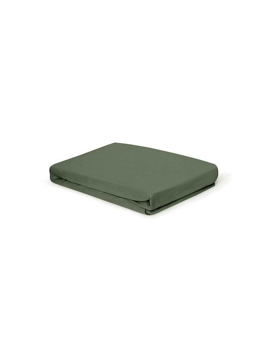 Living Home Double Bed Sheet With Rubber Hugger 160x200+30cm Blassgruen 0075