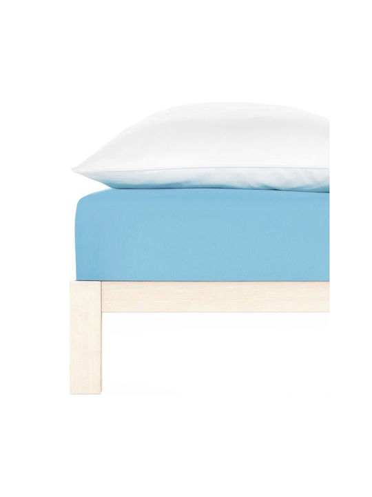 Living Home Σεντόνι Υπέρδιπλο με Λάστιχο 160x200+30εκ. Bright Blue
