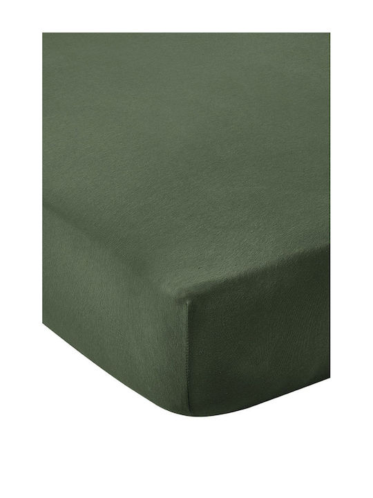 Living Home Double Bed Sheet With Rubber Hugger 160x200+30cm Blassgruen 0075