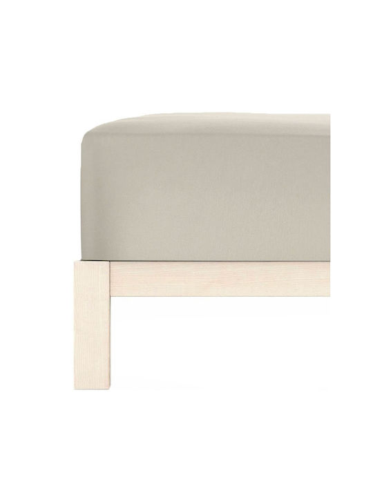 Living Home Super-Double Bed Sheet With Rubber Hugger 160x200+40cm Beige