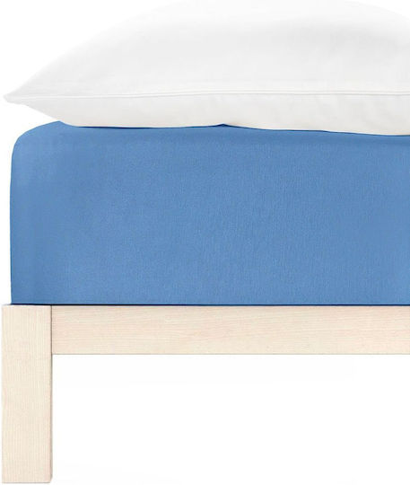 Living Home Super King Bettlaken mit Gummibettlaken 160x200+40cm Stahlblau