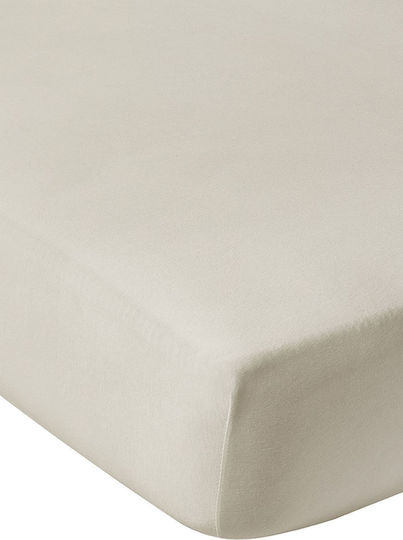 Living Home Super-Doppel Bettlaken mit Gummibettlaken 160x200+40cm Beige