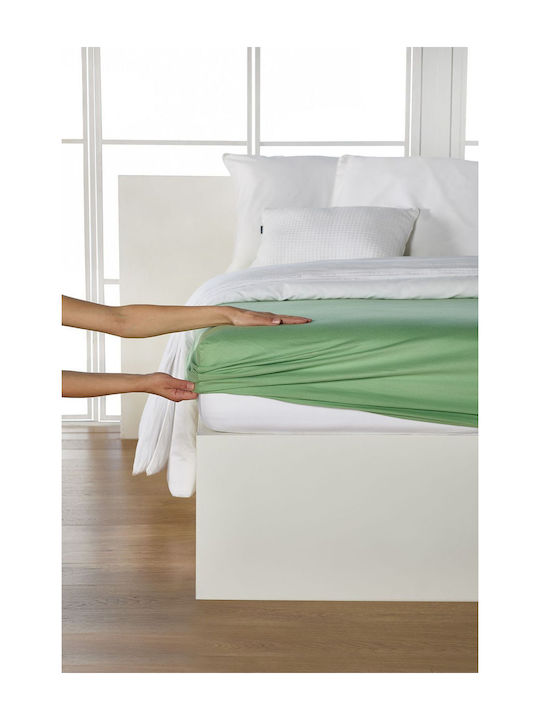 Living Home Σεντόνι Υπέρδιπλο με Λάστιχο 160x200+30εκ. Spring Green