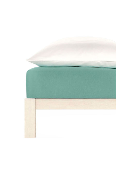 Living Home Super-Double Bed Sheet With Rubber Hugger 160x200+30cm Aqua