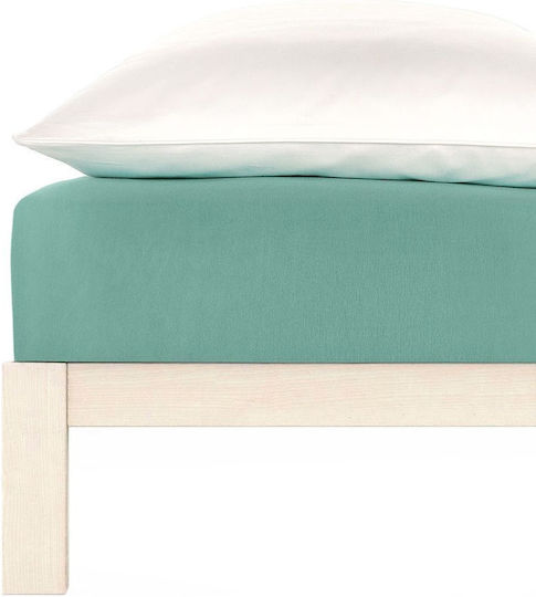 Living Home Super-Doppel Bettlaken mit Gummibettlaken 160x200+30cm Aqua