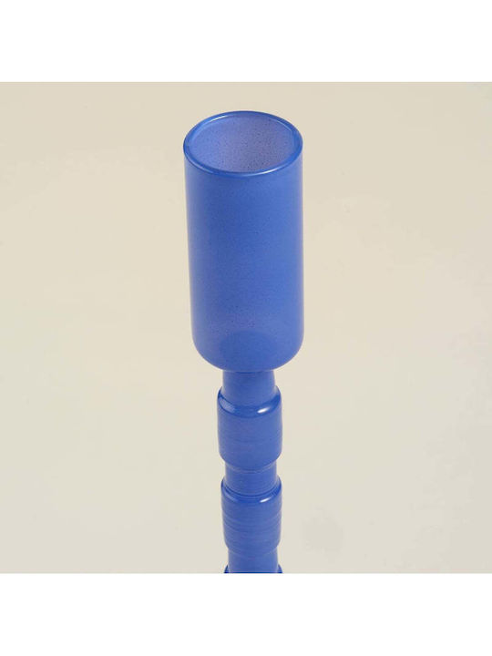 SteweHome Glass Candle Holder In Blue Colour 9x25x9cm